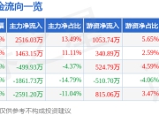 股票行情快报：美联新材（300586）5月22日主力资金净买入2516.03万元