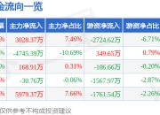 股票行情快报：同宇新材（301630）7月24日主力资金净买入3028.37万元